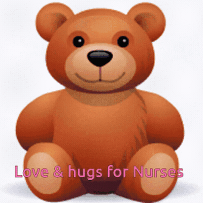 Brown Teddy Bear Love And Hugs For Nurses GIF