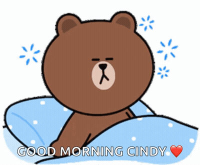 Brown Teddy Bear Lying In Bed Good Morning Cindy GIF