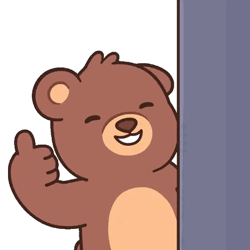 Brown Teddy Bear Peeking Out Sticker