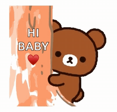 Brown Teddy Bear Peeking Saying Hi Baby GIF