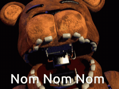 Brown Teddy Bear Saying Nom Nom Nom GIF