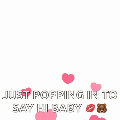 Brown Teddy Bear Surrounded By Hearts Saying Hi GIF