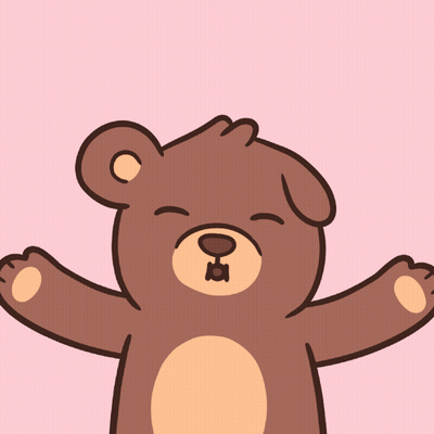 Brown Teddy Bear Surrounded By Pink Hearts GIF