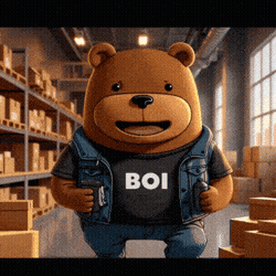 Brown Teddy Bear Wearing Boi Shirt GIF