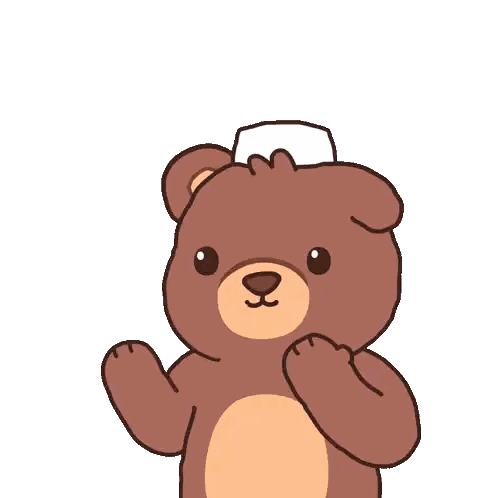 Brown Teddy Bear Wearing White Hat Sticker