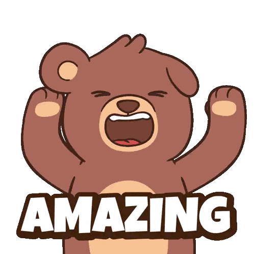 Brown Teddy Bear With Amazing Text Sticker