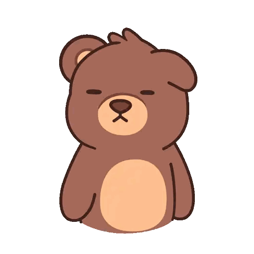 Brown Teddy Bear With Closed Eyes Sticker