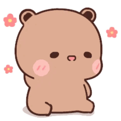 Brown Teddy Bear With Flowers Sticker