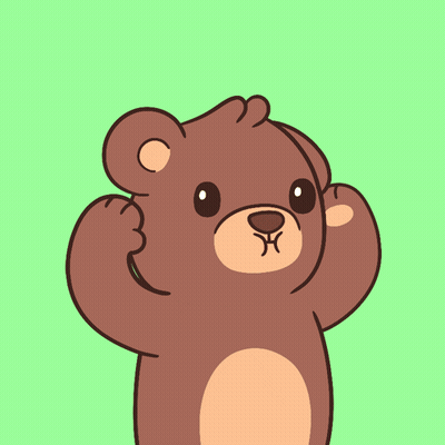 Brown Teddy Bear With Green Cloud On Head GIF