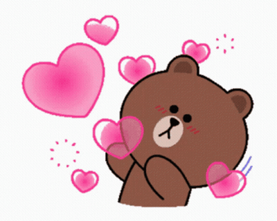 Brown Teddy Bear With Pink Hearts GIF