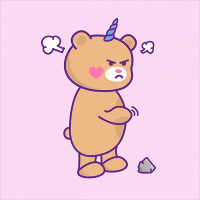 Brown Teddy Bear With Unicorn Horn And Heart GIF