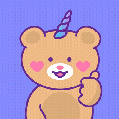 Brown Teddy Bear With Unicorn Horn Thumbs Up GIF