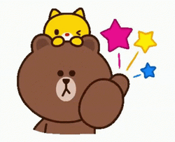 Brown Thumbs Up Animated Stars GIF