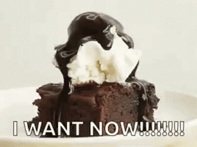 Brownie With Ice Cream Chocolate Sauce I Want Now GIF