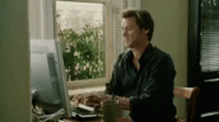 Bruce Almighty Almost Break The Keyboard GIF