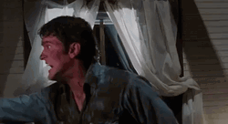 Bruce Campbell Creped Out Of Evil Dead GIF