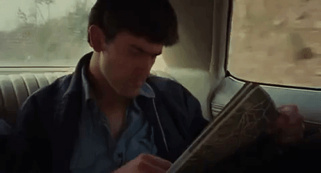 Bruce Campbell Reading Evil Dead GIF