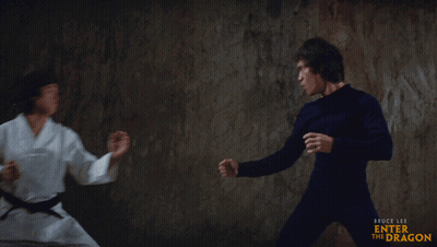 Bruce Lee's Enter The Dragon Two Martial Arts Fighters GIF