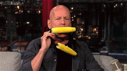 Bruce Willis Nibbling On Corn GIF
