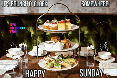 Brunch O'Clock Sign Happy Sunday GIF
