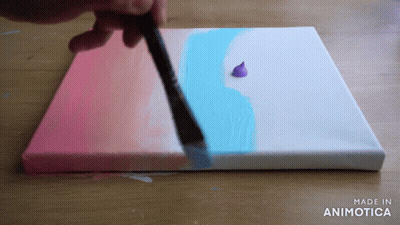Brush Painting Pink And Blue Gradient Canvas GIF