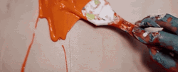 Brush With Orange Painting GIF