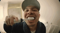 Brushing Teeth P-Lo Rapper Fish Eye Camera  GIF