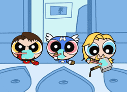 Brushing Teeth Powerpuff Girls Avengers  GIF