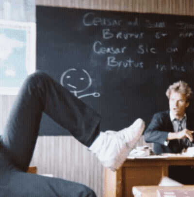 Brutus On A Blackboard GIF