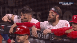 Bryce Harper Cheering Colleagues GIF