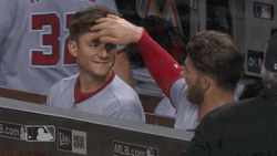 Bryce Harper Combing Colleagues Hair GIF