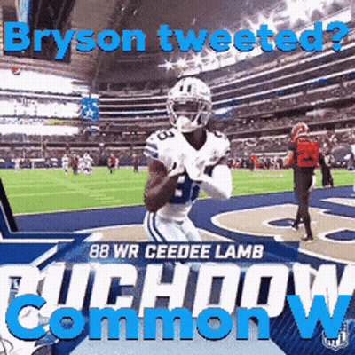 Bryson Tweeted A Picture Of A Football Player In A Stadium GIF
