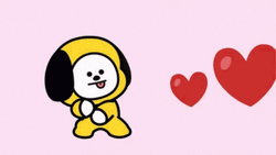 BT21 Chimmy Happy Dance With Hearts  GIF