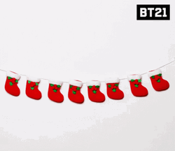 BT21 Christmas Stockings Festive Display GIF