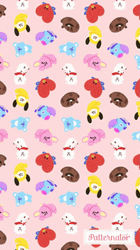 BT21 Colorful Faces Pattern Display GIF