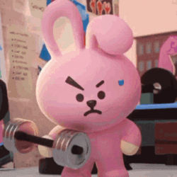BT21 Cooky Doing Workout GIF
