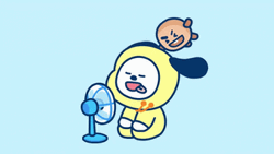 BT21 Enjoying A Cool Breeze Together GIF