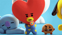 BT21 Friends In One Frame GIF