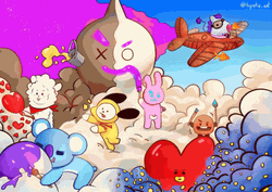 BT21 Playtime In A Candy-Colored Sky GIF