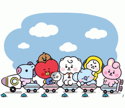 BT21 Train Ride Under Blue Skies GIF