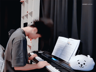 BTS Jin Playing Piano GIF