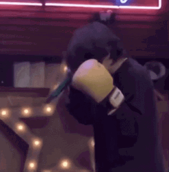 BTS Kim Taehyung Punching Air GIF