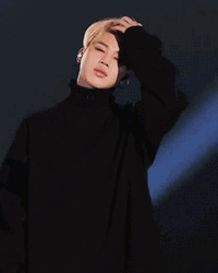 BTS Park Jimin Blonde Hair Flip  GIF