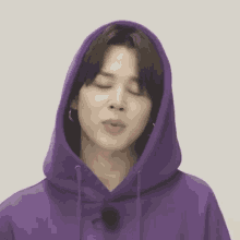 BTS Park Jimin Purple Hoodie GIF