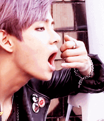 Bts V Kim Taehyung Finger Bite GIF