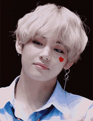 Bts V Kim Taehyung Heart Tattoo Face GIF