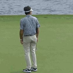 Bubba Watson Celebrating In Golf Course