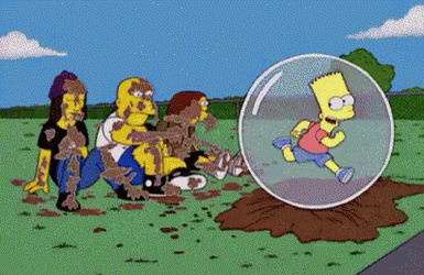 Bubble Boy Bart Simpson Running GIF