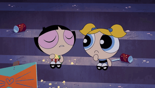 Bubbles And Buttercup From The Powerpuff Girls GIF