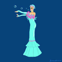 Bubbles Dancing In A Gown GIF